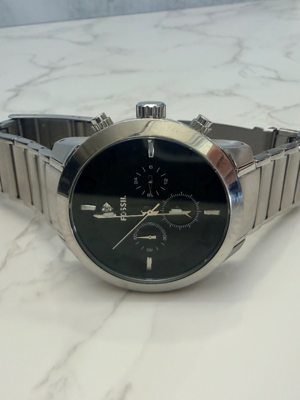 Silver Fossil Watch
